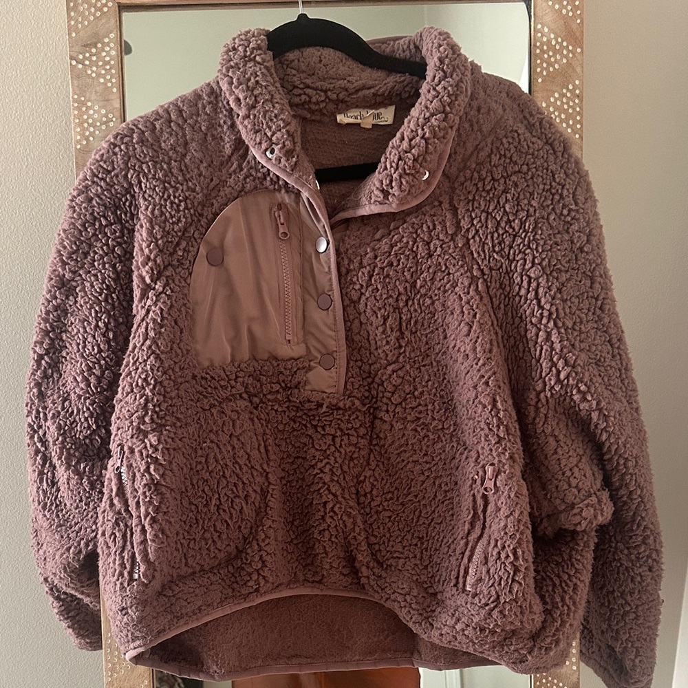 Peach Love California Mauve Sherpa Jacket